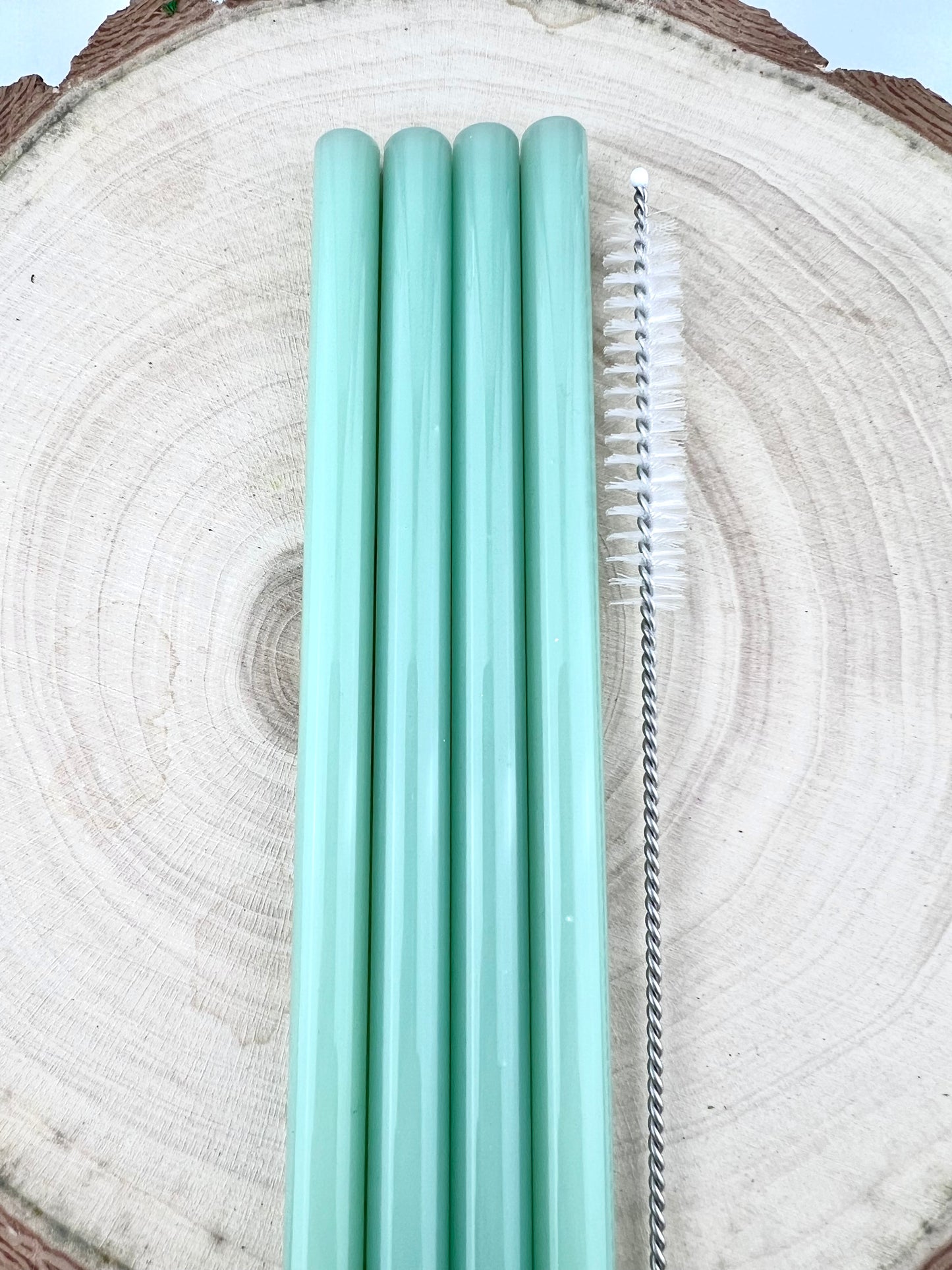4 or 8 Pack of Mint Green Glass Straws - Mint Green STRAW Pack | Reusable Straws | Mint Green Straws | Party Favors | Straw Party Pack | Straw Packs