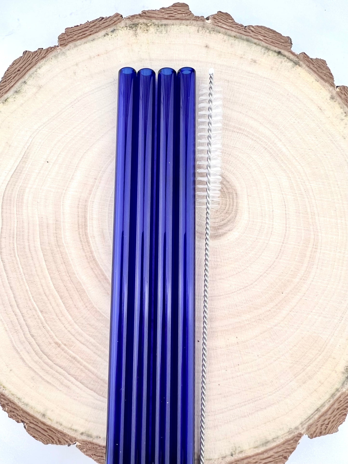 4 or 8 Pack of Blue Glass Straws - Blue STRAW Pack | Reusable Straws | Blue Straws | Party Favors | Straw Party Pack | Straw Packs