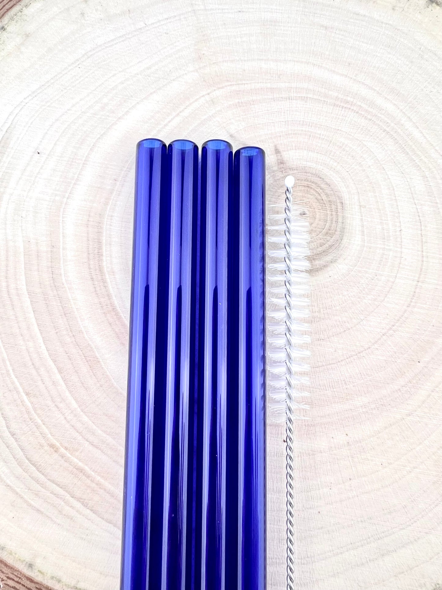 4 or 8 Pack of Blue Glass Straws - Blue STRAW Pack | Reusable Straws | Blue Straws | Party Favors | Straw Party Pack | Straw Packs