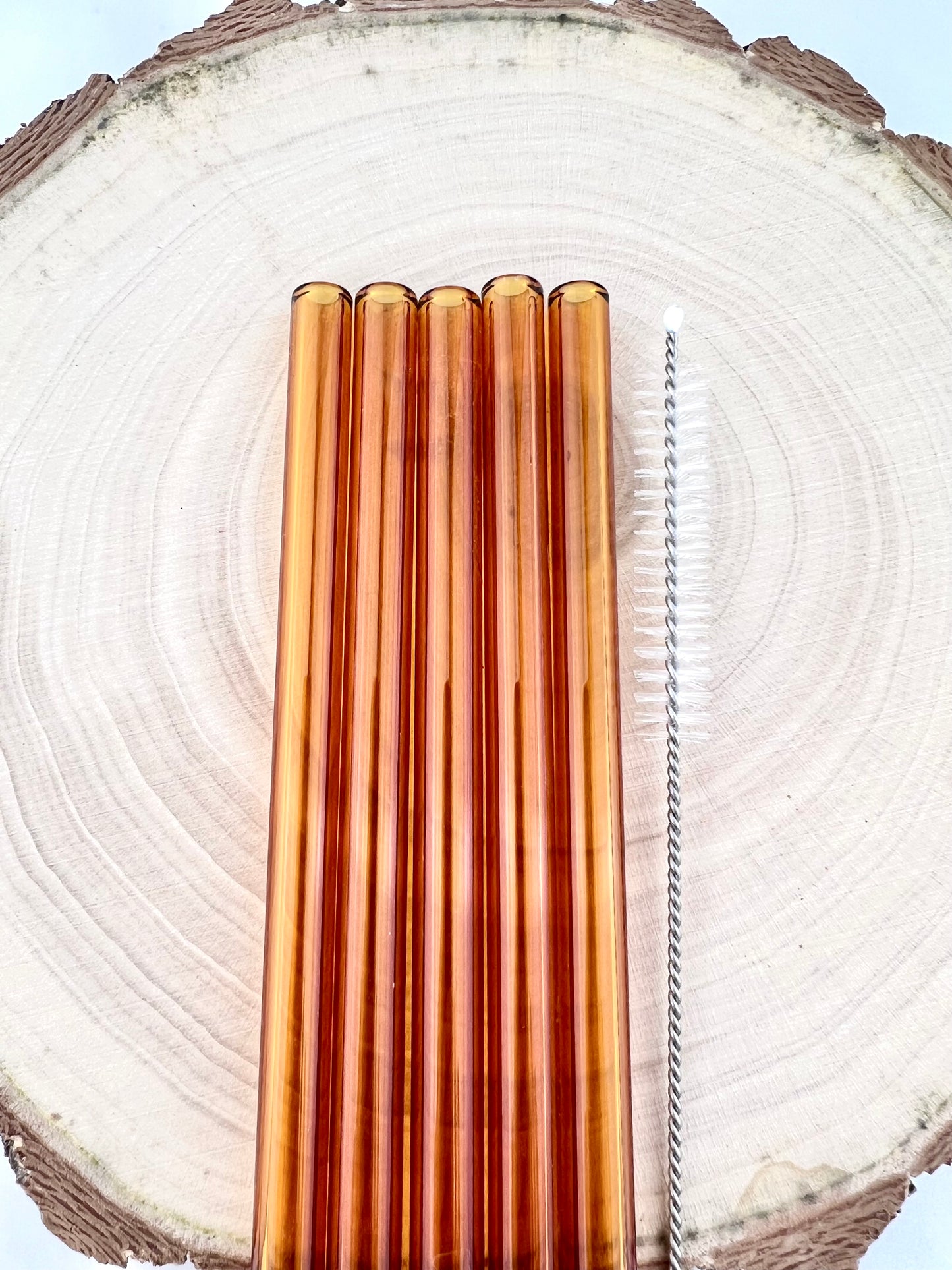 4 or 8 Pack of Amber Glass Straws - Amber STRAW Pack | Reusable Straws | Amber Straws | Party Favors | Straw Party Pack | Straw Packs