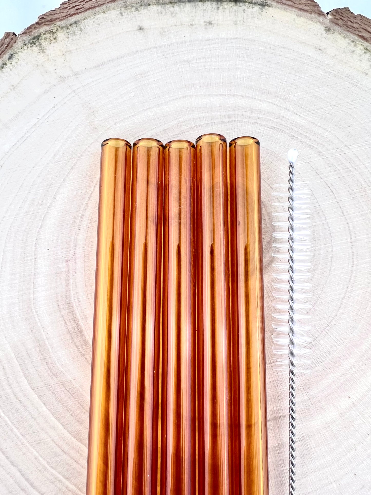 4 or 8 Pack of Amber Glass Straws - Amber STRAW Pack | Reusable Straws | Amber Straws | Party Favors | Straw Party Pack | Straw Packs