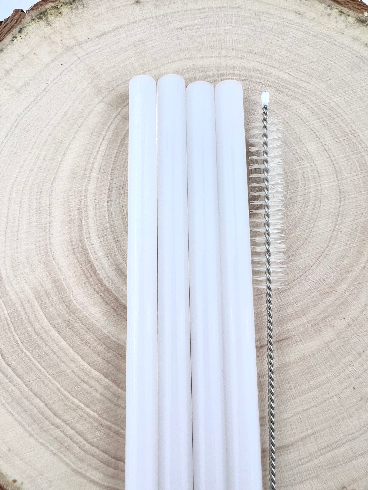 Wholesale White GLASS STRAWS | Party Favors | Eco Friendly Products | Tumbler Straws | Colored Straws | Wedding Favors | Cocktail Straws