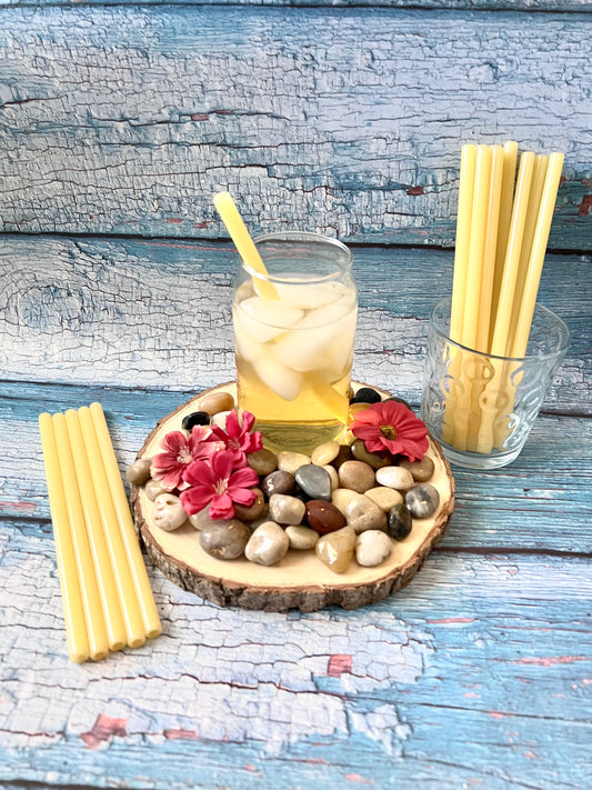 Wholesale Opaque Yellow GLASS STRAWS - Wholesale Straws | Smoothie Straws | Party Favors | Yellow Straws | Bulk Straws | Wedding Favors