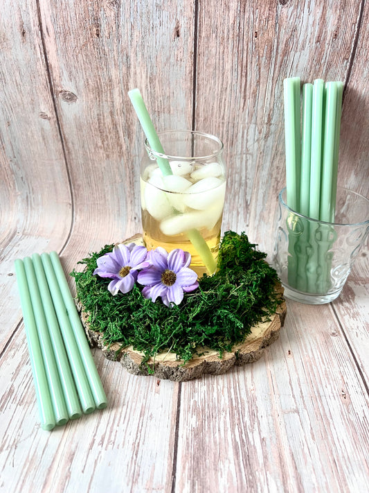 Wholesale Mint Green GLASS STRAWS - Wholesale Straws | Smoothie Straws | Party Favors | Mint Green Straws | Bulk Straws | Wedding Favors