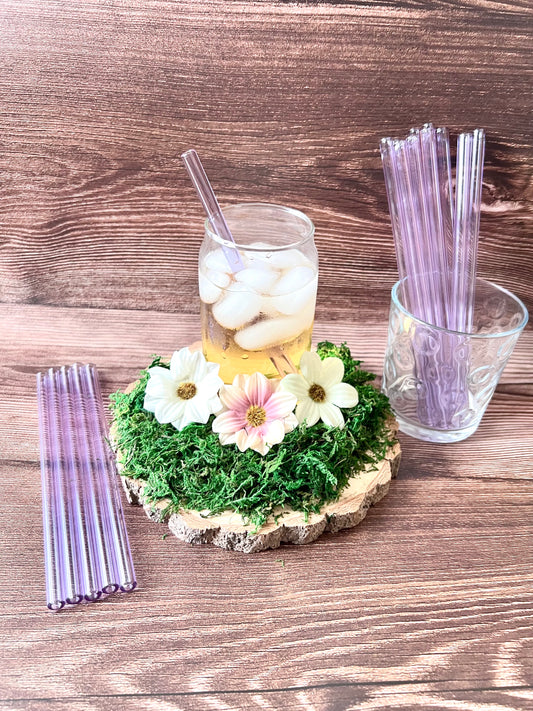 Wholesale Purple GLASS STRAWS | Party Favors | Eco Friendly Products | Tumbler Straws | Colored Straws | Wedding Favors | Cocktail Straws