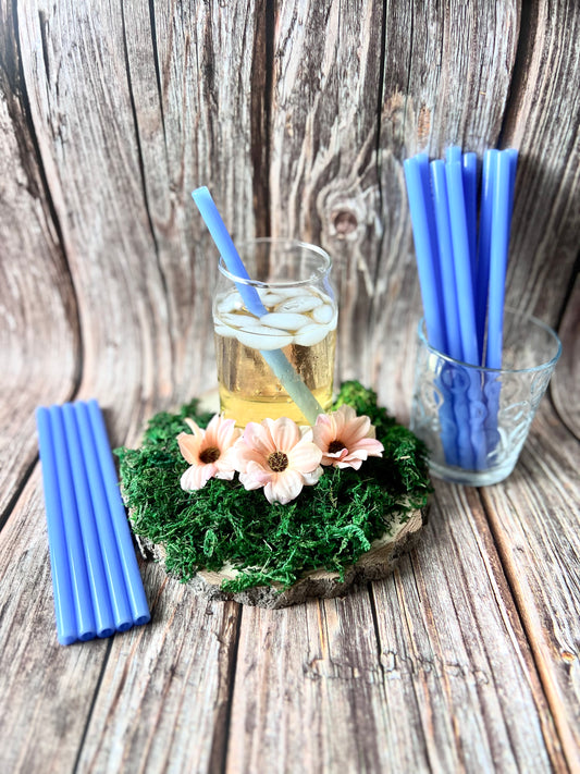 Wholesale Milky Blue GLASS STRAWS - Wholesale Straws | Smoothie Straws | Party Favors | Milky Blue Straws | Bulk Straws | Wedding Favors